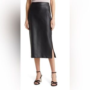 Nordstrom - Halogen Faux Leather Skirt Size 10